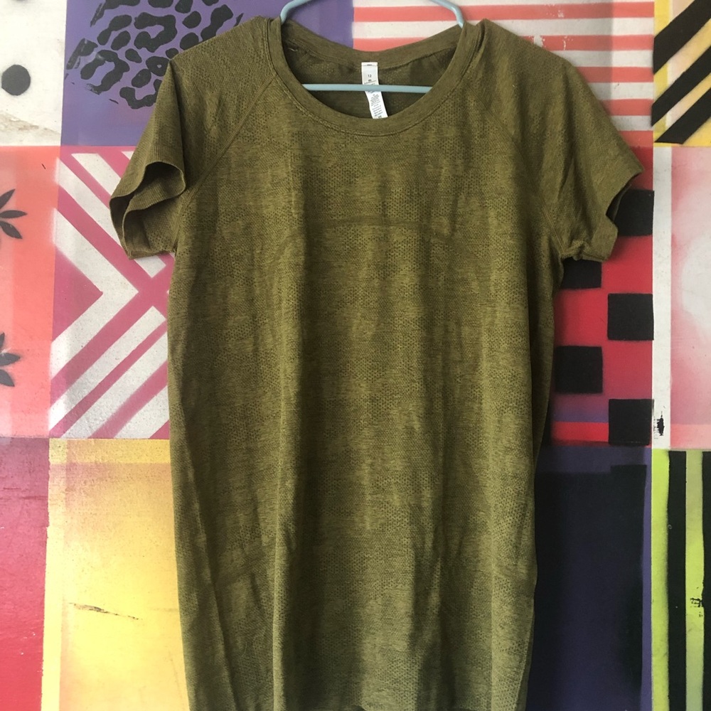Green size 12 lululemon workout shirt